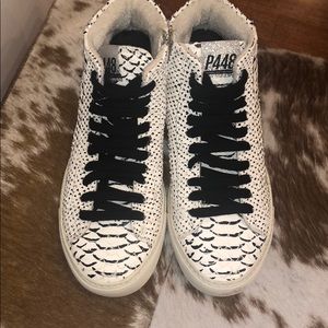 P448 black and white Snake Skin sneakers